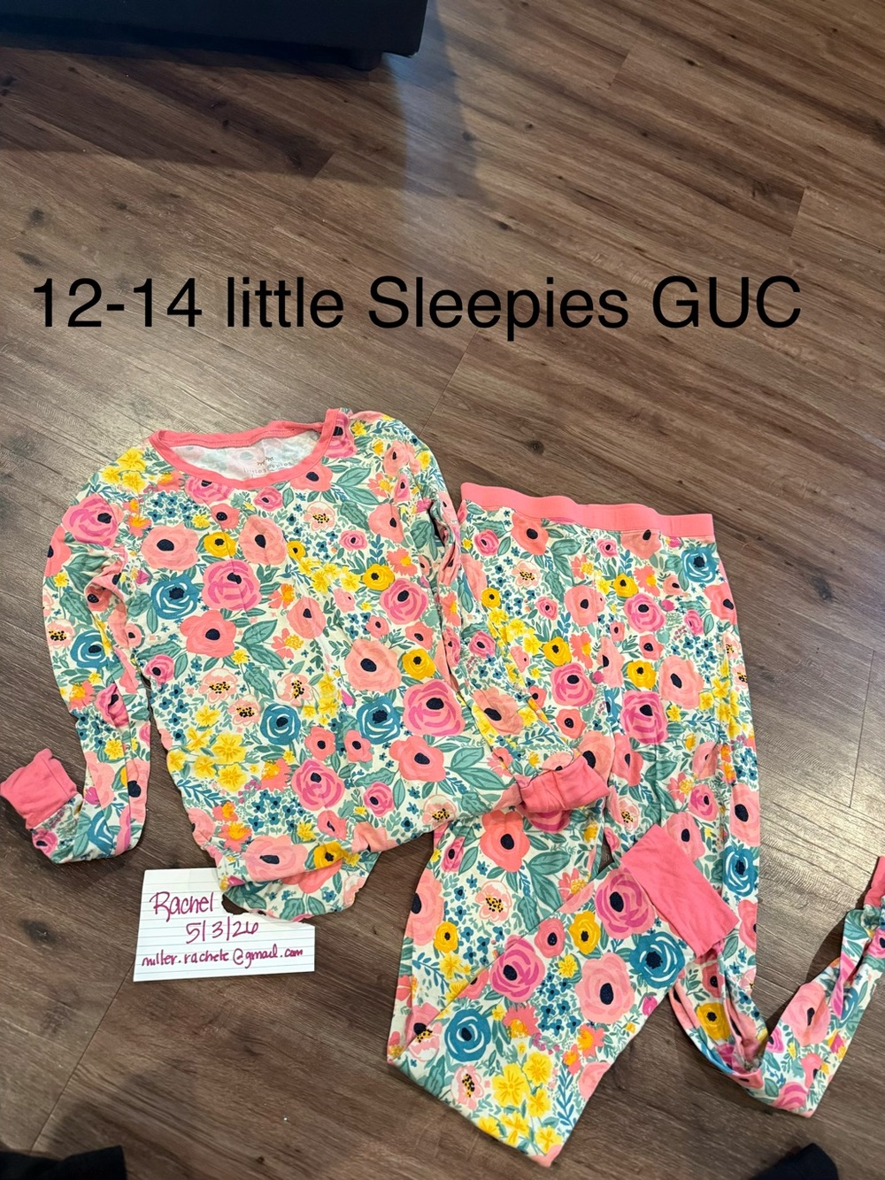 Little Sleepies Kids Floral Pink Long-Sleeve Pajama Set 12-14